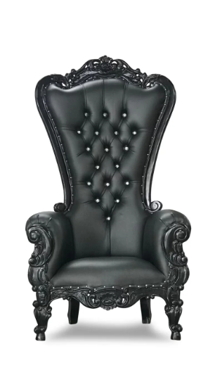 Ornate black throne chair